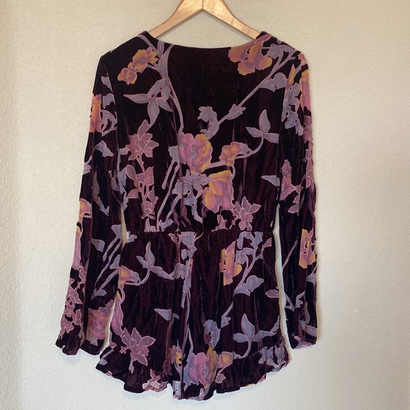 ALTAR’D State Boho Floral Long Sleeve Velvet Romper M - Picture 3 of 10
